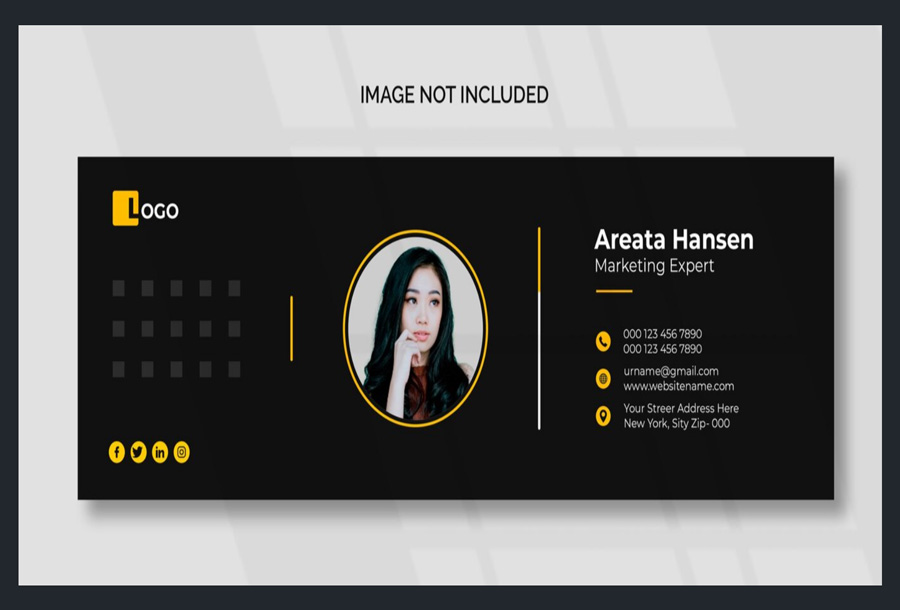 Dark email signature template
