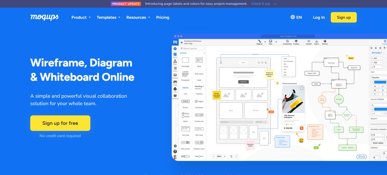 Moqups designing tool