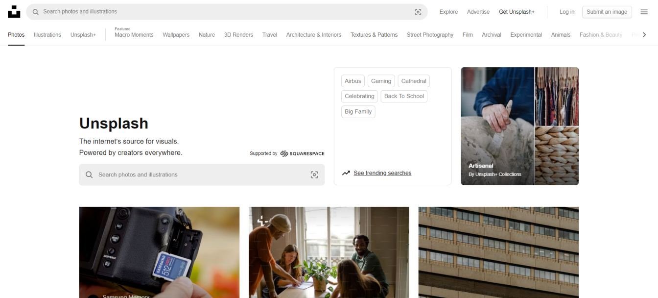Unsplash stock image finder